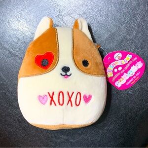 SQUISHMALLOW Reginald The Corgi 5" Mini VALENTINE Plush With Hearts XOXO